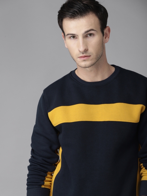 Roadster Men Navy Blue & Mustard Yellow Antiviral & Antibacterial protection Colourblocked Sweatshirt
Roadster Men Navy Blue & Mustard Yellow Antiviral & Antibacterial protection Colourblocked Sweatshirt