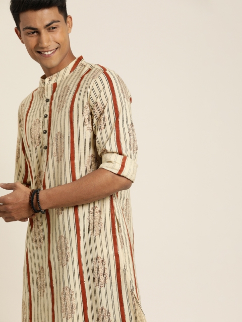 Taavi Men Beige & Rust Orange Bagru Hand Block Print Sustainable Kurta with Trousers
Taavi Men Beige & Rust Orange Bagru Hand Block Print Sustainable Kurta with Trousers