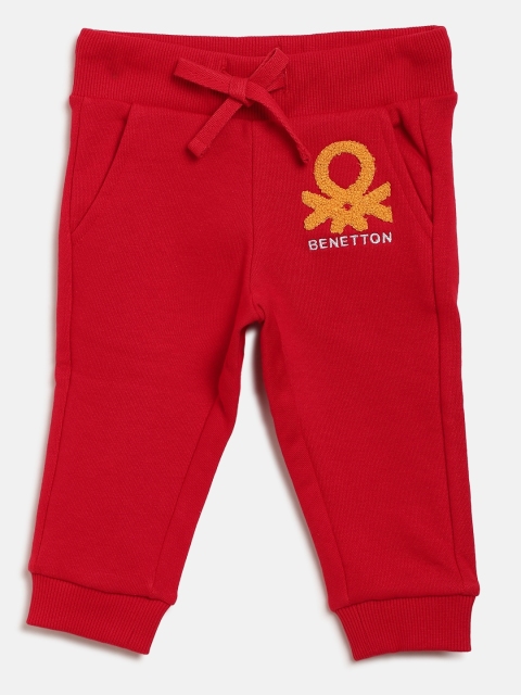 United Colors of Benetton Boys Red Solid Joggers