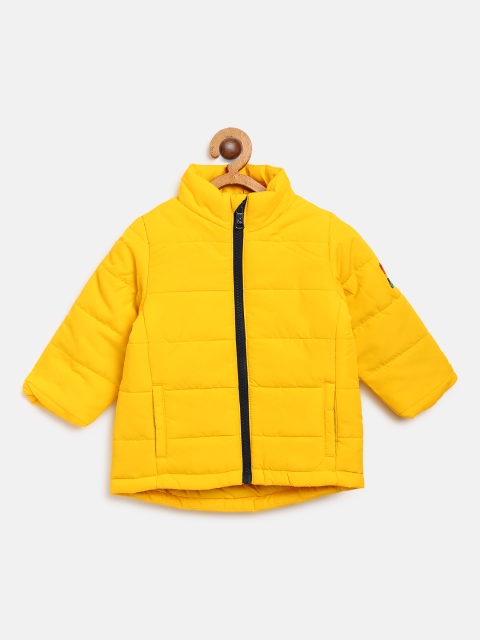 United Colors of Benetton Boys Mustard Yellow Solid Padded Jacket