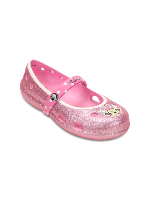 Crocs Girls Pink Glitter Ballerinas