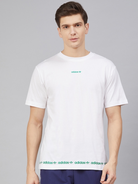 ADIDAS Originals Men White Solid Sports T-Shirts