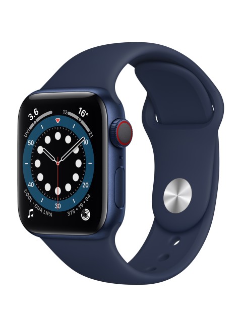 Apple Watch Series 6-GPS + Cellular, 40mm- Blue Aluminium Case with Deep Navy Sport Band, Navy blue
Apple Watch Series 6-GPS + Cellular, 40mm- Blue Aluminium Case with Deep Navy Sport Band, Navy blue