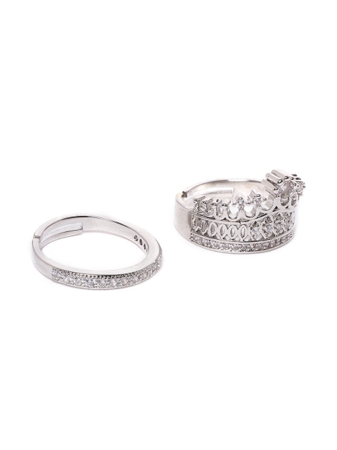 Jewels Galaxy Set of 2 Silver-Plated Stone-Studded Handcrafted Adjustable Finger Rings
Jewels Galaxy Set of 2 Silver-Plated Stone-Studded Handcrafted Adjustable Finger Rings