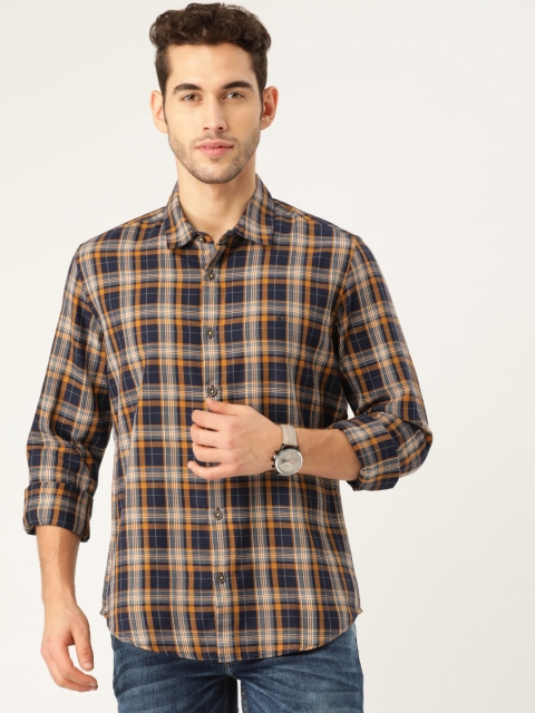 United Colors of Benetton Men Navy Blue & Mustard Yellow Flannel Regular Fit Checked Shirt
United Colors of Benetton Men Navy Blue & Mustard Yellow Flannel Regular Fit Checked Shirt