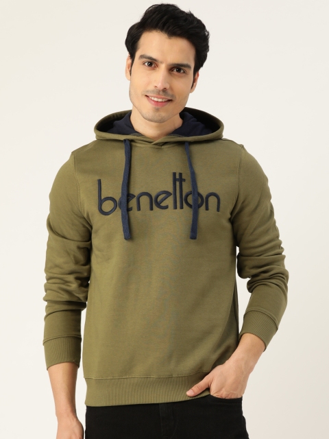 United Colors of Benetton Men Olive Green & Navy Blue Brand Embroidered Hooded Sweatshirt
United Colors of Benetton Men Olive Green & Navy Blue Brand Embroidered Hooded Sweatshirt