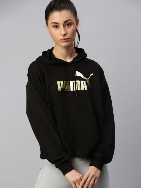 Puma Women Black Brand Logo Printed ESS+ Metallic Cropped Hoody TR Pullover Sweatshirt
Puma Women Black Brand Logo Printed ESS+ Metallic Cropped Hoody TR Pullover Sweatshirt