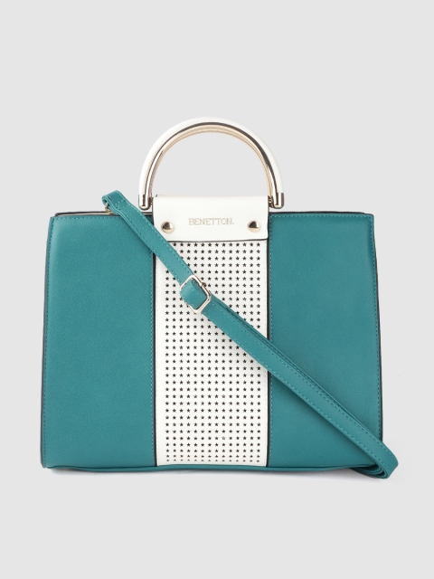 United Colors of Benetton Teal Green & & White Colourblocked Handheld Bag with Laser Cuts
United Colors of Benetton Teal Green & & White Colourblocked Handheld Bag with Laser Cuts