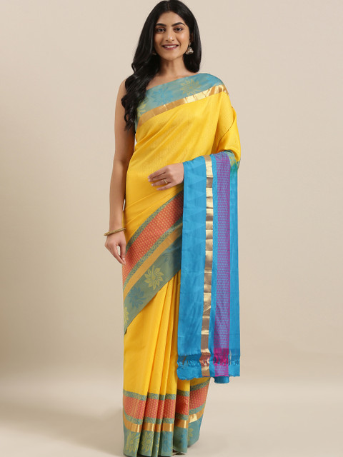 The Chennai Silks Classicate Yellow Pure Silk Woven Design Dharmavaram Saree
The Chennai Silks Classicate Yellow Pure Silk Woven Design Dharmavaram Saree