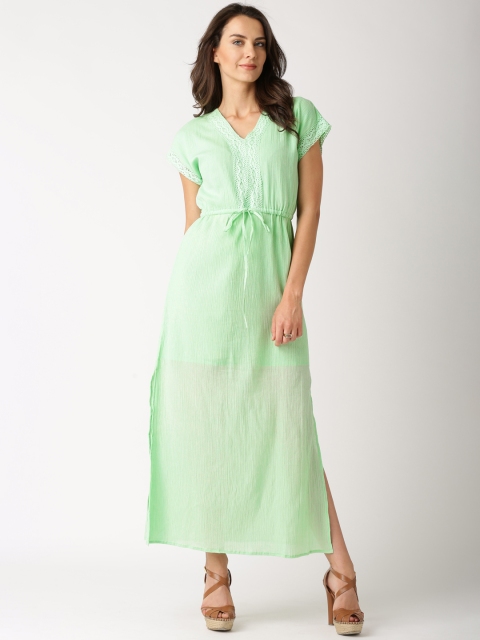 DressBerry Green Slit Maxi Dress
