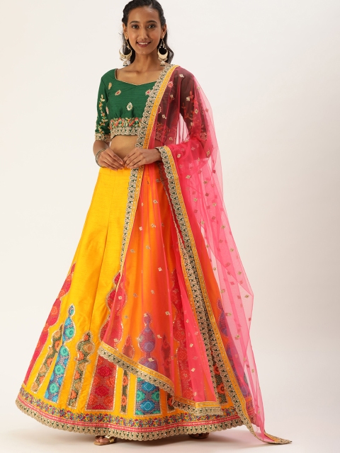 panchhi Mustard & Green Embroidered Semi-Stitched Lehenga & Unstitched Blouse with Dupatta
panchhi Mustard & Green Embroidered Semi-Stitched Lehenga & Unstitched Blouse with Dupatta