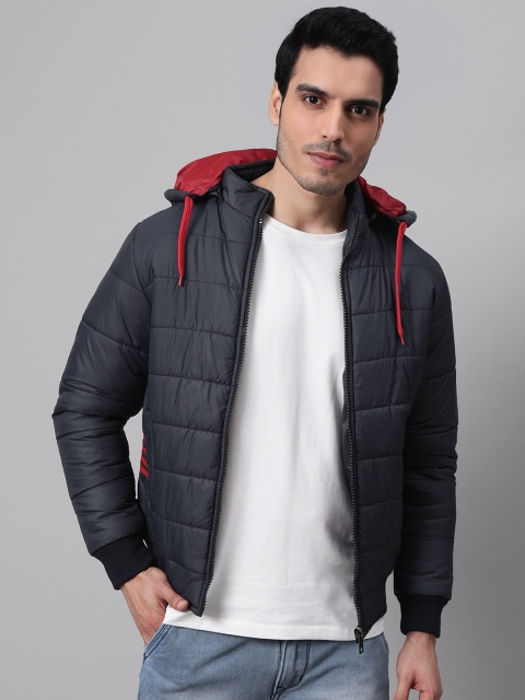 Foreign Culture By Fort Collins Men Navy Blue Solid Bomber Jacket