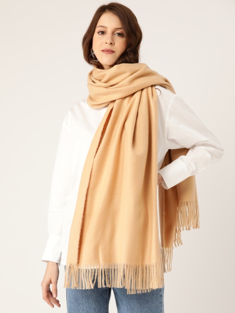 MANGO Women Beige Solid Scarf