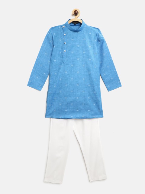 Readiprint Fashions Boys Blue & White Woven Design Straight Angrakha Kurta with Pyjama
Readiprint Fashions Boys Blue & White Woven Design Straight Angrakha Kurta with Pyjama