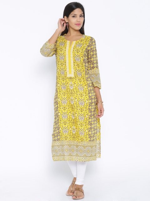 Vishudh Yellow Printed Kurta