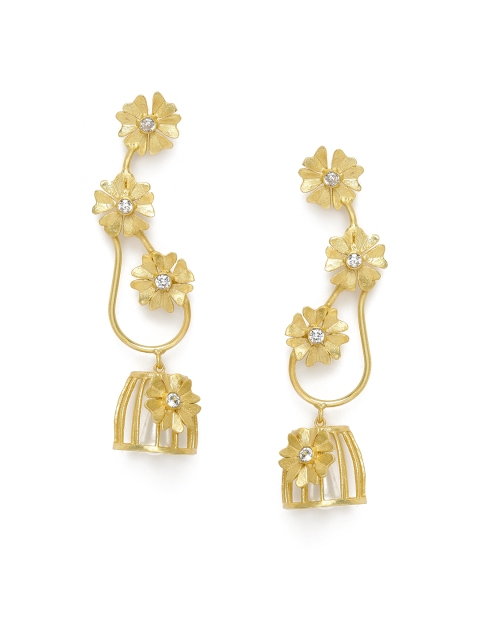 Belsis Jewelry Gold-Toned Contemporary Drop Earrings