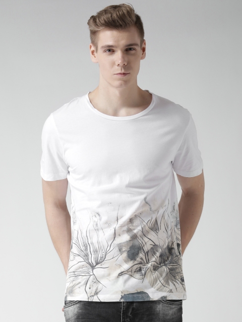 SELECTED Off-White Printed T-shirt