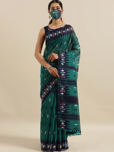 The Chennai Silks Green & Black Polyester Printed Bhagalpuri Saree With Matching Mask
The Chennai Silks Green & Black Polyester Printed Bhagalpuri Saree With Matching Mask