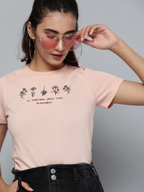 Kook N Keech Women Peach-Coloured & Black Typography Print Round Neck Pure Cotton T-shirt
Kook N Keech Women Peach-Coloured & Black Typography Print Round Neck Pure Cotton T-shirt