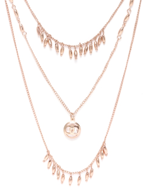 SASSAFRAS Women Rose-Gold Plated Layered Necklace