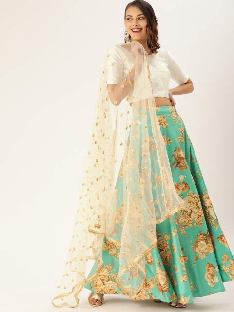 LOOKNBOOK ART Silver-Toned & Sea Green Solid Semi-Stitched Lehenga & Unstitched Blouse with Dupatta
LOOKNBOOK ART Silver-Toned & Sea Green Solid Semi-Stitched Lehenga & Unstitched Blouse with Dupatta