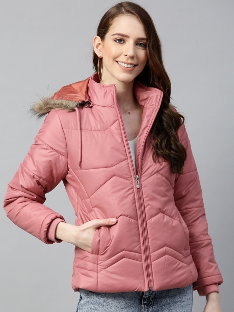 Foreign Culture By Fort Collins Women Pink Solid Lightweight Parka Jacket