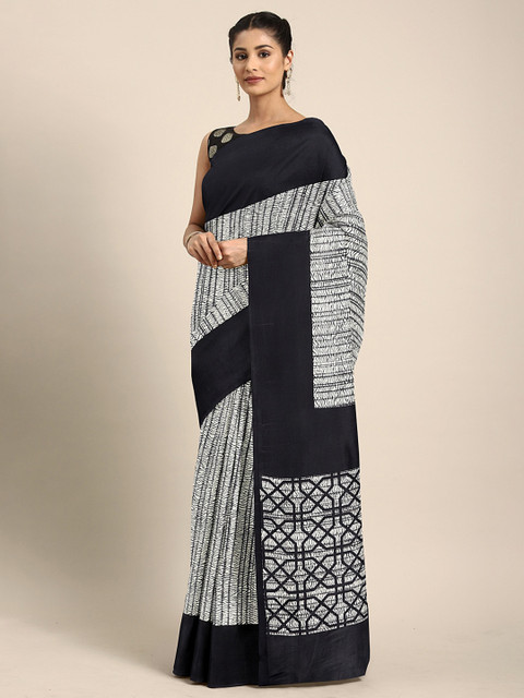 KALINI White & Black Pure Crepe Printed Saree
KALINI White & Black Pure Crepe Printed Saree