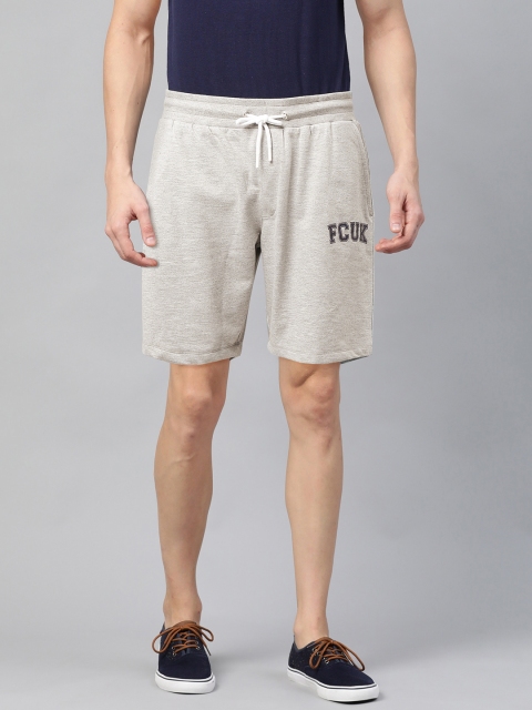 French Connection Men Grey Melange Solid Regular Fit Shorts with Brand Logo Print Detail
French Connection Men Grey Melange Solid Regular Fit Shorts with Brand Logo Print Detail