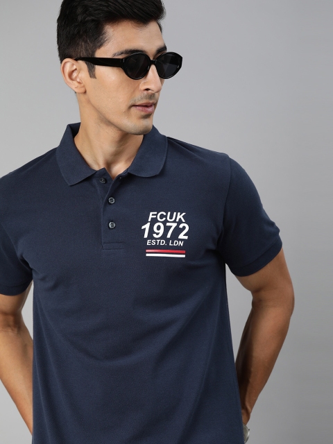 French Connection Men Navy Blue Slim Fit Solid Polo Collar T-shirt with Printed Detail
French Connection Men Navy Blue Slim Fit Solid Polo Collar T-shirt with Printed Detail