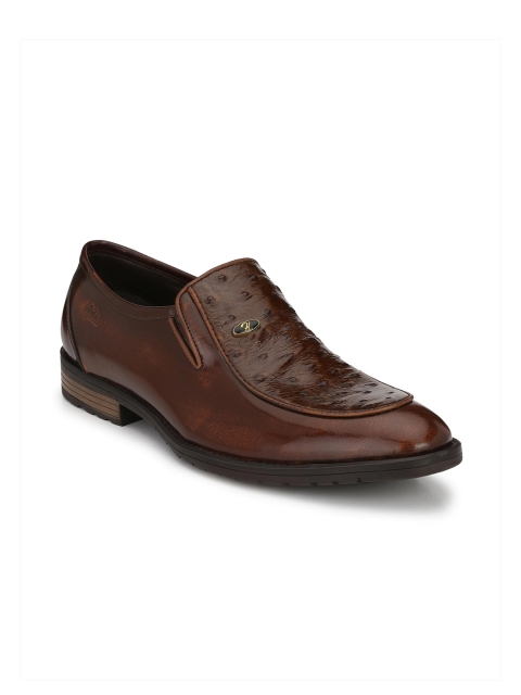 Hitz Men Tan Brown Solid Slip-On Formal Shoes