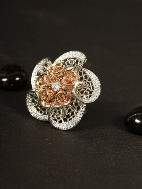 Priyaasi Rose Gold-Plated & Silver-Plated AD-Studded Handcrafted Adjustable Finger Ring
Priyaasi Rose Gold-Plated & Silver-Plated AD-Studded Handcrafted Adjustable Finger Ring