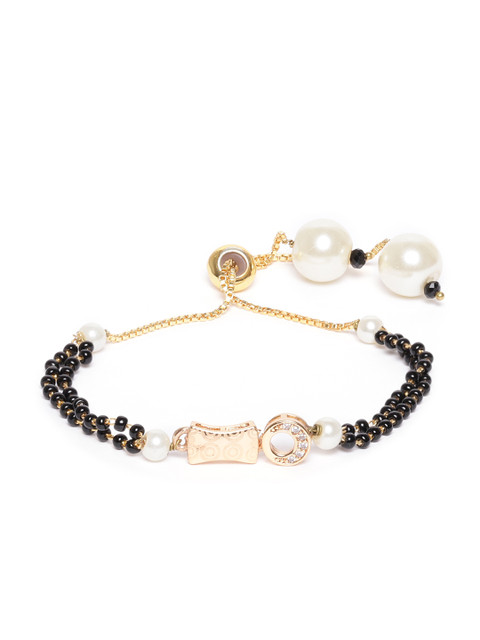 Carlton London Black Gold-Plated Beaded & CZ-Studded Handcrafted Mangalsutra Bracelet
Carlton London Black Gold-Plated Beaded & CZ-Studded Handcrafted Mangalsutra Bracelet