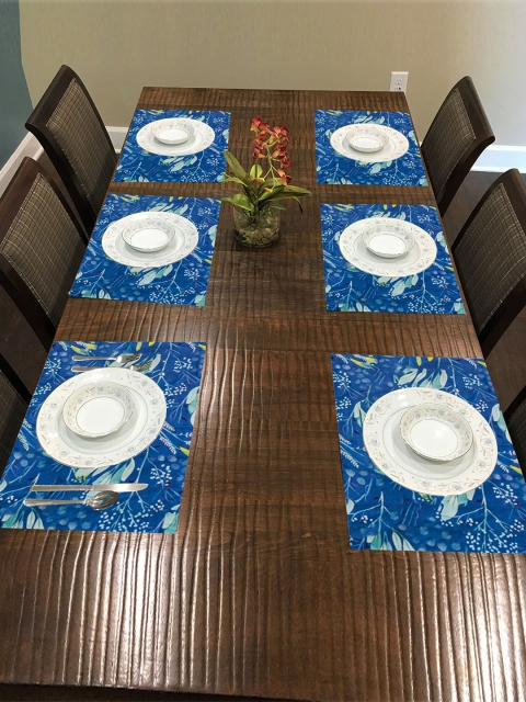 nestroots Unisex Multicoloured Set of 6 Table Mats, Multi