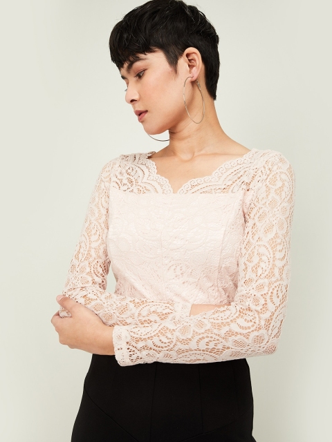 CODE by Lifestyle Women Pink Self Design Top
