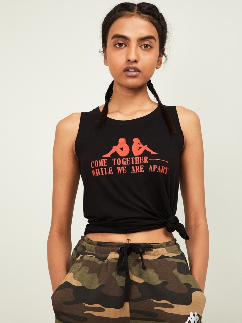 Kappa Women Black Printed Top