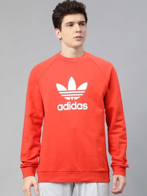 ADIDAS Originals Men Coral Orange & White Logo Print Trefoil Warm-Up Crew Sweatshirt
ADIDAS Originals Men Coral Orange & White Logo Print Trefoil Warm-Up Crew Sweatshirt