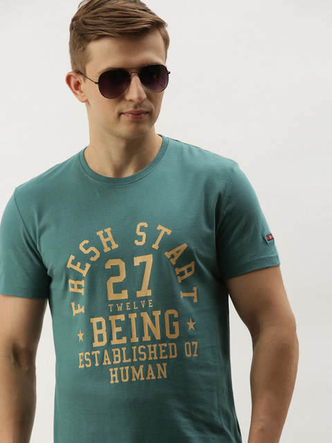 Being Human Men Green Printed Round Neck T-shirt 
Being Human Men Green Printed Round Neck T-shirt