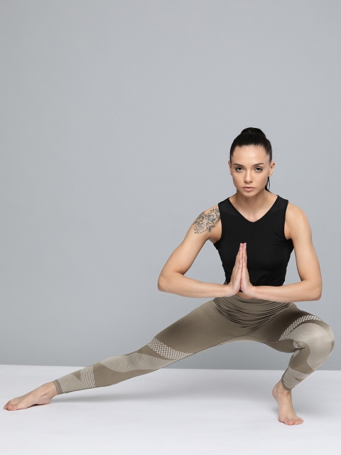 HRX by Hrithik Roshan Women Brown Striped Rapid-Dry Anti-Microbial Yoga Tights, Beige
HRX by Hrithik Roshan Women Brown Striped Rapid-Dry Anti-Microbial Yoga Tights, Beige