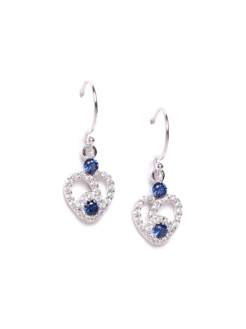 Silgo 925 Sterling Silver Navy Rhodium-Plated CZ Studded Heart-Shaped Drop Earrings, Navy blue
Silgo 925 Sterling Silver Navy Rhodium-Plated CZ Studded Heart-Shaped Drop Earrings, Navy blue