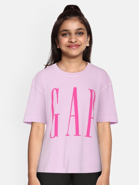 GAP Girls Lavender & Fuchsia Pink Brand Logo Print Round Neck Pure Cotton Boxy T-shirt
GAP Girls Lavender & Fuchsia Pink Brand Logo Print Round Neck Pure Cotton Boxy T-shirt