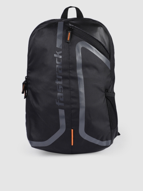 Fastrack Men Black Brand Logo Backpack