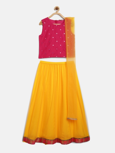 Karigari Girls Pink & Yellow Embellished Ready to Wear Lehenga & Blouse with Dupatta
Karigari Girls Pink & Yellow Embellished Ready to Wear Lehenga & Blouse with Dupatta