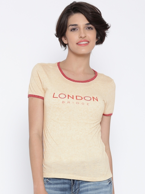 ONLY Beige Printed T-shirt