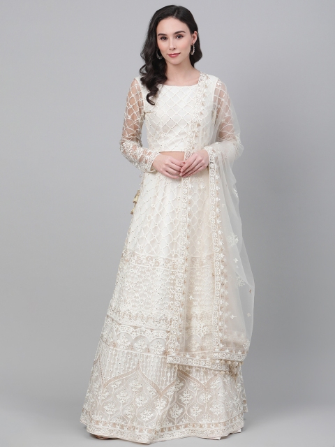 SHUBHKALA Off-White & Gold-Toned Embroidered Semi-Stitched Lehenga & Unstitched Blouse with Dupatta
SHUBHKALA Off-White & Gold-Toned Embroidered Semi-Stitched Lehenga & Unstitched Blouse with Dupatta