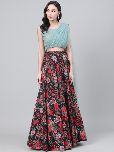 SHUBHKALA Black & Green Printed Semi-Stitched Lehenga & Unstitched Blouse with Dupatta
SHUBHKALA Black & Green Printed Semi-Stitched Lehenga & Unstitched Blouse with Dupatta