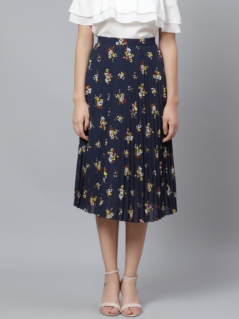 Marks & Spencer Navy Blue & Yellow Floral Print Accordion Pleated A-line Midi Skirt
Marks & Spencer Navy Blue & Yellow Floral Print Accordion Pleated A-line Midi Skirt