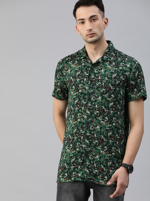 THE BEAR HOUSE Men Green & Black Slim Fit Abstract Printed Bowling Collar Casual Shirt
THE BEAR HOUSE Men Green & Black Slim Fit Abstract Printed Bowling Collar Casual Shirt
