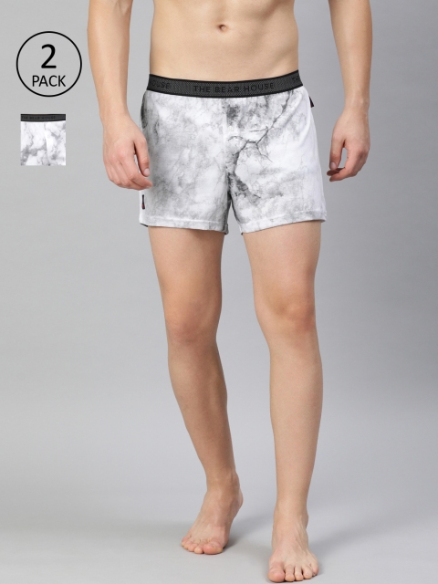 THE BEAR HOUSE Men Pack of 2 White & Grey Knitted Printed Pure Cotton Boxers TBH-AARON
THE BEAR HOUSE Men Pack of 2 White & Grey Knitted Printed Pure Cotton Boxers TBH-AARON