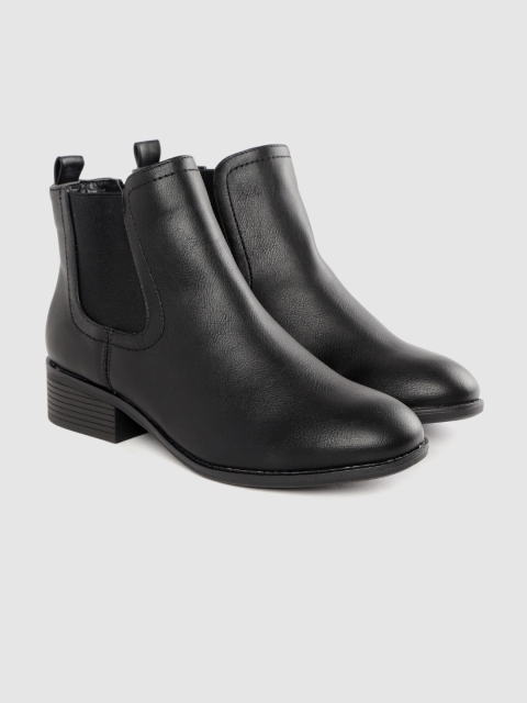 DOROTHY PERKINS Women Black Solid Mid-Top Chelsea Boots