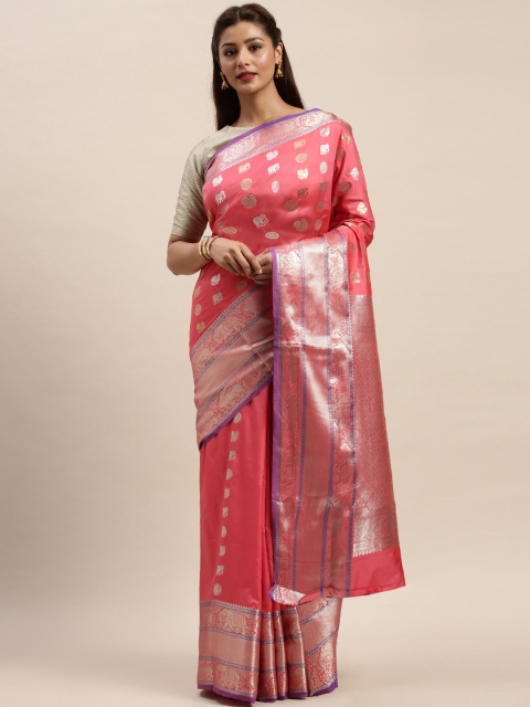 SANGAM PRINTS Peach-Coloured & Gold-Coloured Pure Silk Woven Design Kanjeevaram Saree
SANGAM PRINTS Peach-Coloured & Gold-Coloured Pure Silk Woven Design Kanjeevaram Saree